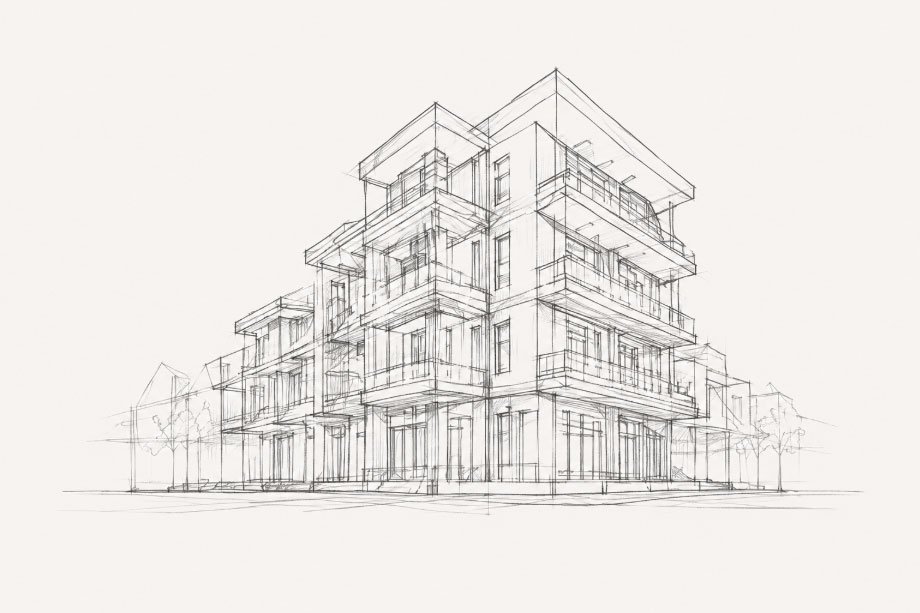 Architectural building sketch